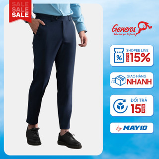 Quần âu nam GENEROS MF020122002 LD009 quần tây nam basic co giãn nhẹ lịch lãm xanh than