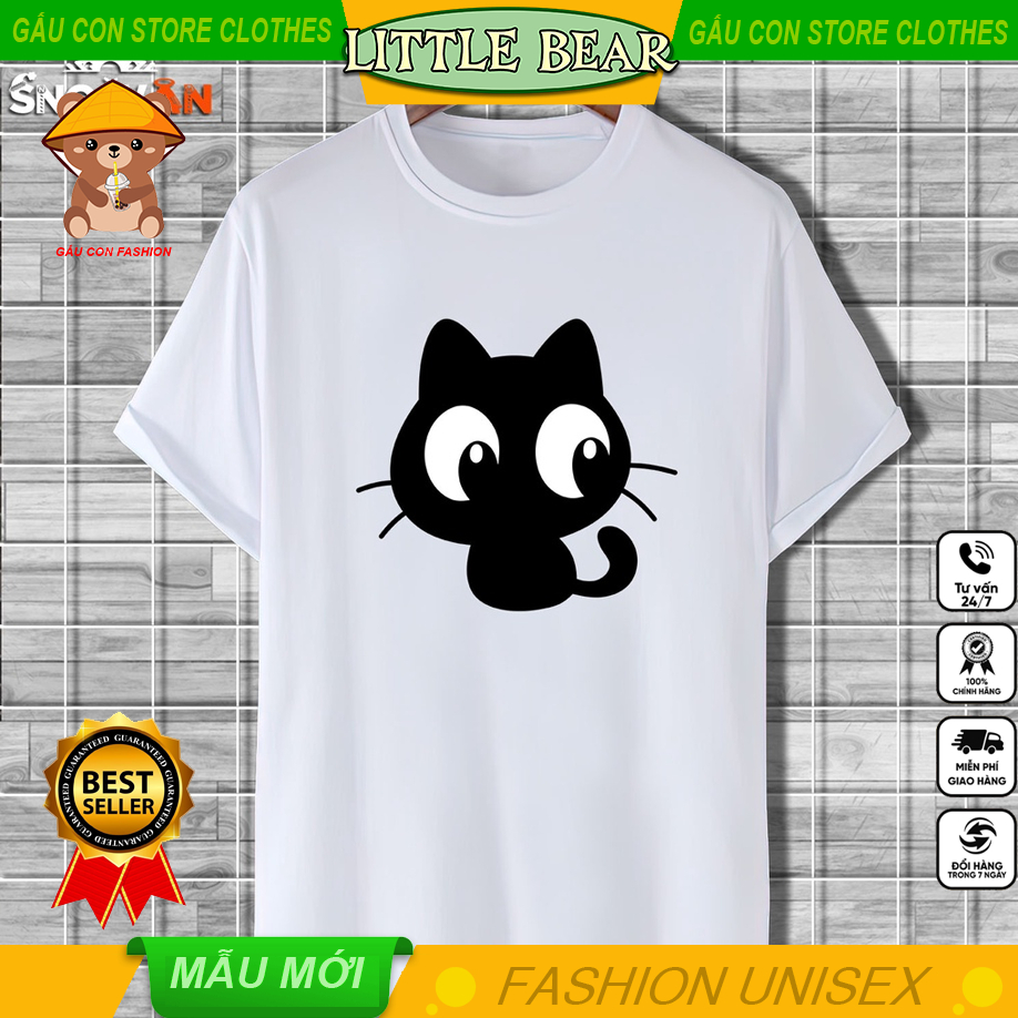 Áo phông unisex mèo đen bí ẩn cực chất