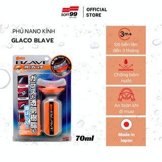 Phủ nano kính & nhựa trong suốt, chống bám nước trên kính ô tô Soft99 Glaco Blave G-100 70ml