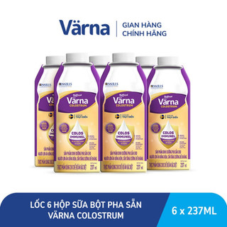 Lốc 6 sữa pha sẵn nước Nutifood Varna Colostrum 237ml cho người ăn uống kém cần tăng cường đề kháng - varna tím