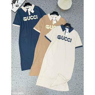 váy suông cổ polo thun cotton dày dặn