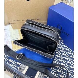 Túi D.I.O.R Pouch With Strap Xám Diamond Canvas