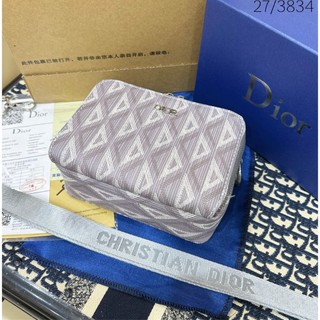 Túi D.I.O.R Pouch With Strap Xám Diamond Canvas