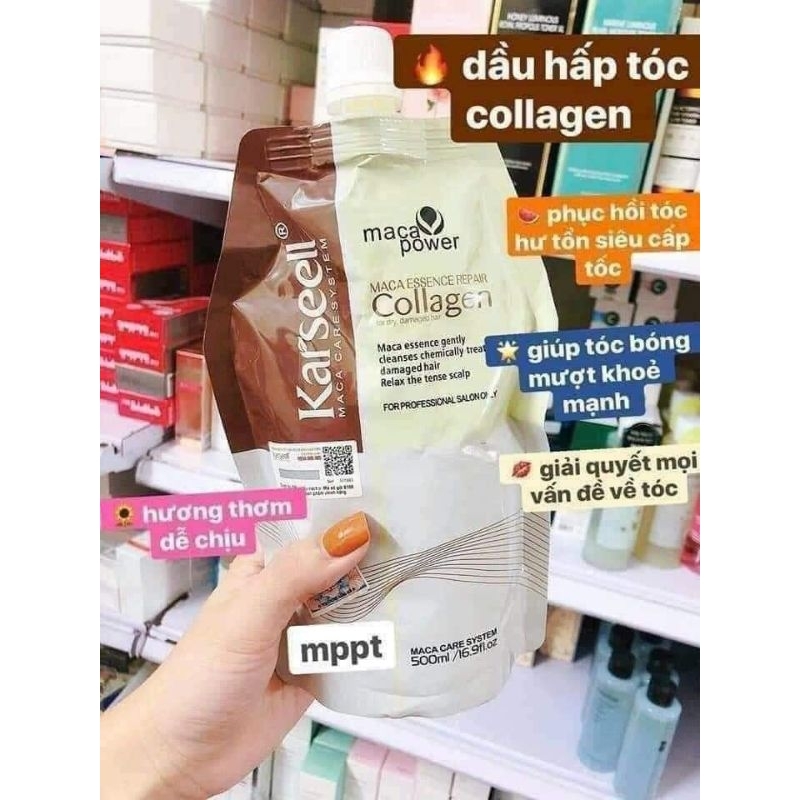 Kem ủ tóc phục hồi Collagen Karseell 500ml
