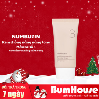 Kem Chống Nắng Nâng Tone Numbuzin No.3 Porcelain Base-skip Tone Up Beige 50ML