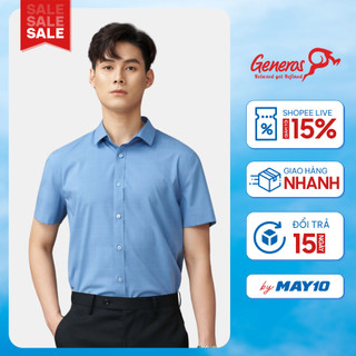 Áo sơ mi nam GENEROS AK372 010123193MF áo sơ mi nam cộc tay công sở đứng form lịch lãm