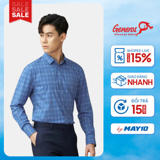 Áo sơ mi nam GENEROS AK368 áo sơ mi công sở ít nhăn siêu bền lịch lãm đứng form