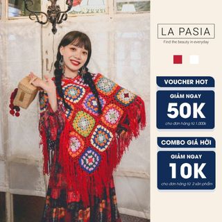 Áo Choàng Len Thổ Cẩm LP3 Cổ Tròn Phong Cách Vintage