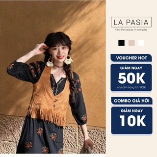 Đầm Thêu Hoa Thổ Cẩm Tay Bo Chun LP29 Thời Trang Du Lịch Mùa Hè, Phong Cách Vintage Bohemian