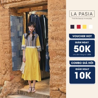 Váy Thổ Cẩm Dáng Dài LP33 Phong Cách Vintage Dân Tộc Thời Trang Du Lịch