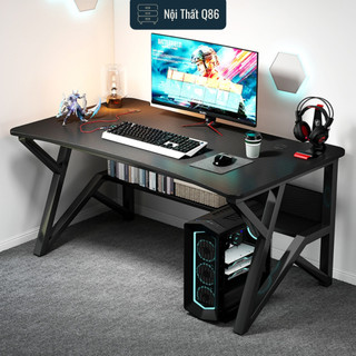  Bàn gaming làm việc chân chữ K nâng cấp có kệ lửng cùng 2 lỗ đi dây thông minh thiết kế cá tính Nội thất Q86 