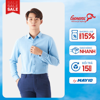Áo sơ mi nam GENEROS AD083 áo sơ mi công sở ít nhăn siêu bền lịch lãm đứng form