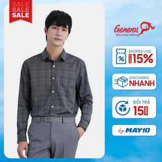 Áo sơ mi nam dài tay GENEROS 010123433MF AK501 áo sơ mi công sở kẻ sọc nhỏ cotton mềm mịn ít nhăn