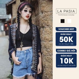 Áo Cadigan Choàng Thêu Họa Tiết LP15 Phong Cách Bohemian Retro Dân Tộc Đi Du Lịch