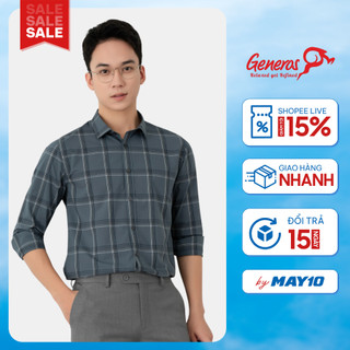 Áo sơ mi dài tay GENEROS 010123435MF AK514 sơ mi nam Hàn Quốc công sở đứng dáng ít nhăn