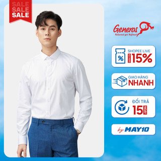 Áo sơ mi nam dài tay GENEROS AT056 010123096MF form ôm vừa slimfit mềm mịn đứng dáng ít nhăn