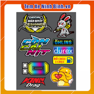 Bảng Logo dán xe - Sticker 3 lớp cao cấp - Tem dán xe, dán điện thoại, dán mũ bảo hiểm chống nước chống bay màu