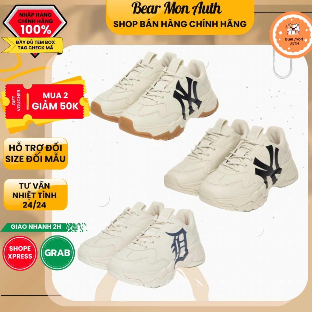 Giày Thể Thao MLB Bigball Chunky A New York Yankees 3Ashc101N logo ny