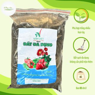 Đất sạch đa dụng Nam Việt chuyên trồng rau, hoa, cây cảnh - Bao 05 dm3