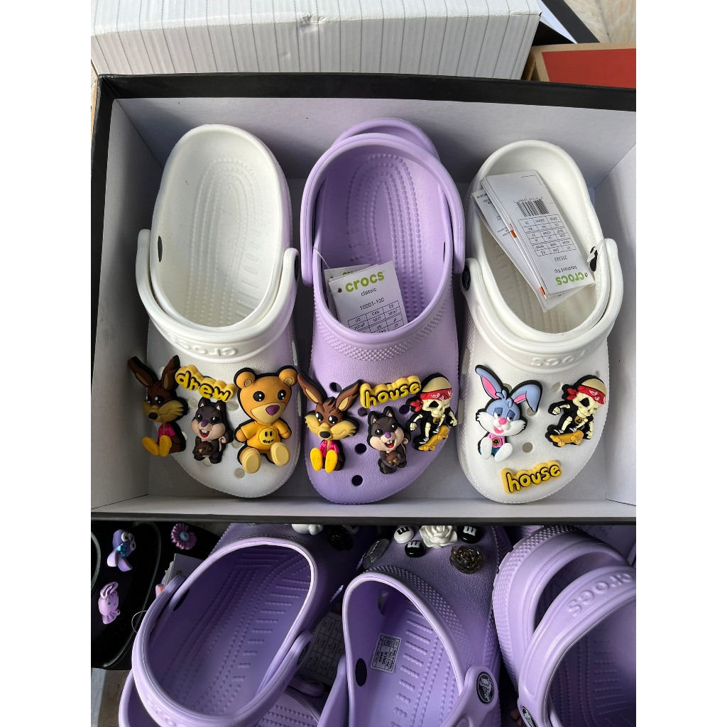 Bộ hình gắn Drew House 3D - Sticker Drew House gắn dép Crocs
