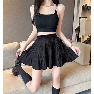 Chân váy đũi bigsize xòe tầng dáng ngắn