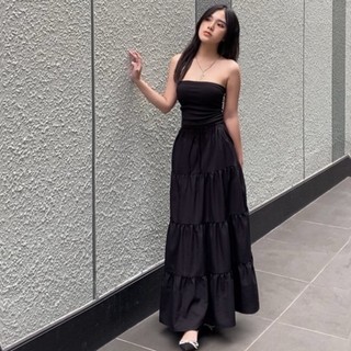 CHÂN VÁY ĐŨI MIDI XÒE TẦNG [TNT SHOP BIGSIZE 60KG 90KG]