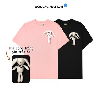 Áo thun thỏ nhồi bông soul of a nation unisex cao cấp form basic, dễ thương, đáng yêu soul of a nation - đen/trắng/hồng