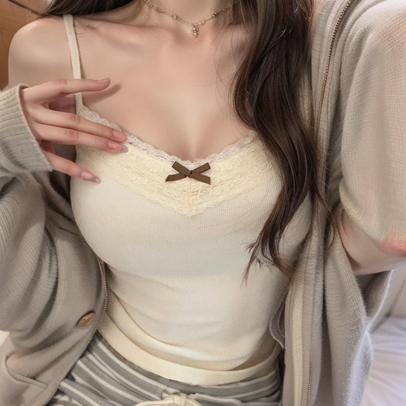 Áo kiểu 2 dây vạt dài phối ren cài gợi cảm, Áo Kiểu Cổ Yếm Phối Ren Có Mút Ngực Bl25 ( có Bigsize) | BigBuy360 - bigbuy360.vn