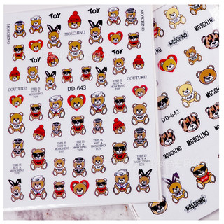 sticker nail gấu trang trí móng