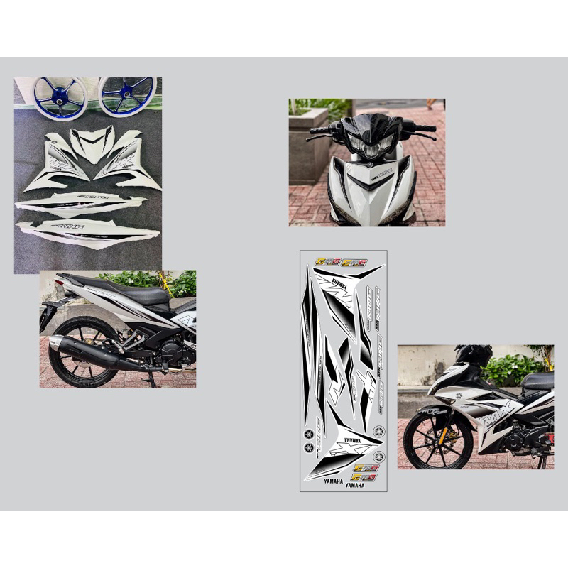 tem exciter 150 mxking đen trắng tem chế