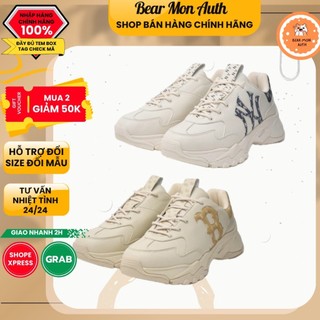 Giày thể thao mlb big ball chunky window monogram boston red sox new york yankees 3ashbwm4n gót vàng đen