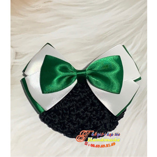 Kẹp búi lưới handmade màu xanh lá K29-M7