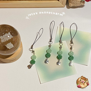 Lucky phonecharm Dây đeo điện thoại, móc khoá hình cỏ bốn lá