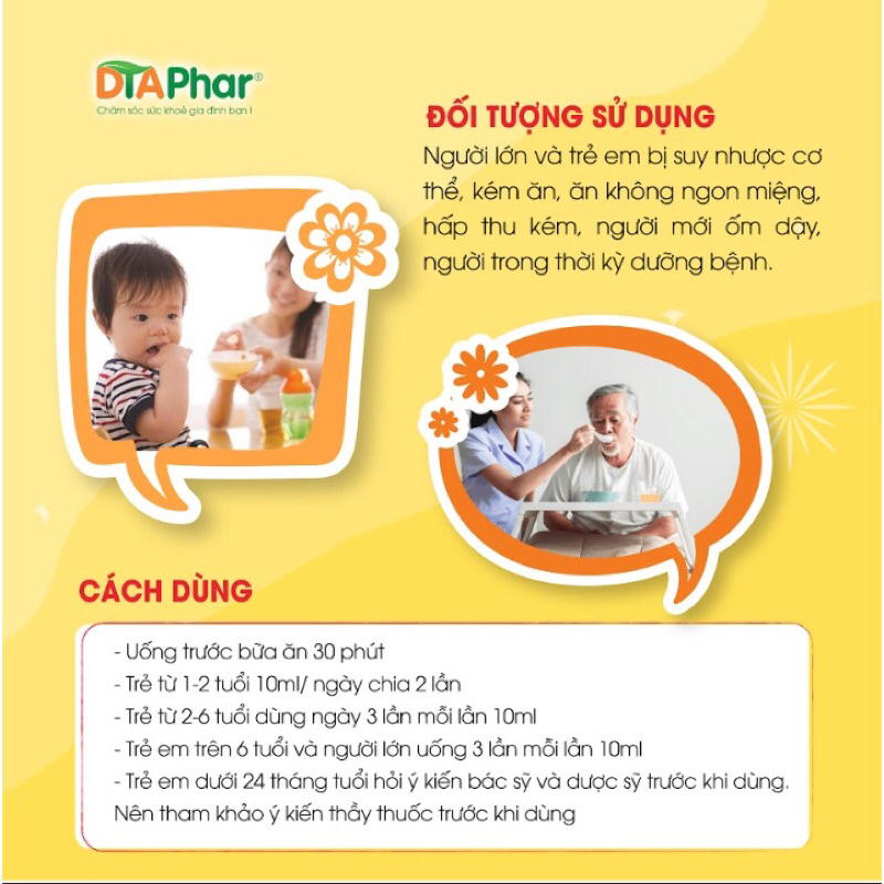 Siro Ăn Ngủ Ngon Tảo Xoắn DTA - Tăng Cường Tiêu Hóa,Trẻ Ăn Ngon, Ngủ Sâu, Tăng Sức Đề Kháng 20 Ống