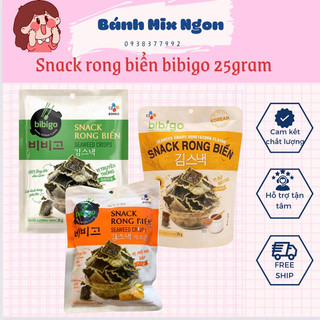 Snack rong biển bibigo gói 25gr vị tự nhiên /phômai/mật ong