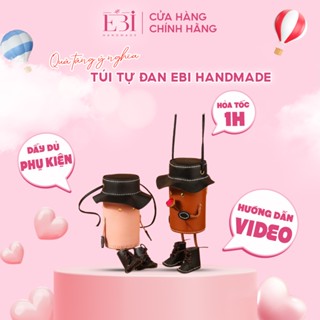  Túi da đeo chéo EBI HANDMADE tự khâu tay sẵn đường chỉ may hình cao bồi siêu đáng yêu làm Quà tặng - ES08 