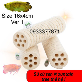 Sứ củ sen lọc vi sinh cao cấp Mountain Tree hình củ sen xoắn ốc cho hồ cá - Thế Hệ 1 size 16x4