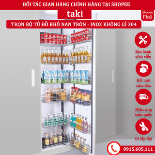 Tủ Để Đồ Khô, Tủ Kho Liên Hoàn 12 Ngăn 6 Tầng NAN TRÒN INOX Không Gỉ 304 - Ray Âm Giảm Chấn