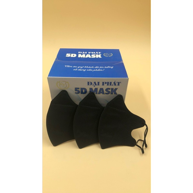 Thùng 100Cái ( màu đen) -  Khẩu trang 5D Đại Phát Mask 3 lớp kháng khuẩn hàng chính hãng công ty
