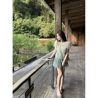 Sét váy lưới tầng tay con 🌿