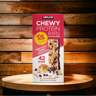 Bánh dinh dưỡng protein kirkland chewy protein bars peanut butter & semisweet chocolate chip thùng 42 thanh 1.68kg u.s.a