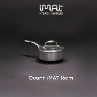 Nồi, Quánh inox iMat Blackcube 16cm, Cao 8cm, Thể tích 1.6l, Phủ chống dính Daikin-Nhật Bản thế hệ mới