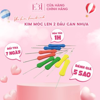 Kim móc len EBI HANDMADE 2 đầu cán nhựa dành cho người mới, dụng cụ đan móc len phù hợp với dòng len milk cotton - ES119