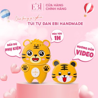 Túi tự đan EBI HANDMADE da pu hoạt hình hổ ngộ nghĩnh dễ thương làm quà tặng sáng tạo ý nghĩa - ES121