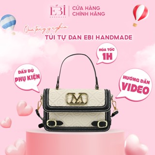 Túi xách nữ EBI HANDMADE tự đan thủ công DIY da Pu cao cấp form vuông nhỏ thời trang Hàn Quốc, quà tặng bạn gái - ES142