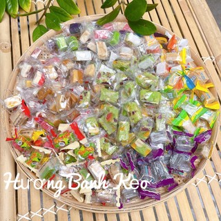 Kẹo dừa Bến Tre 1Kg  mix đủ vị ngọt dịu béo mềm - đồ ăn vặt