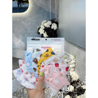  Khẩu trang 5d Hai An Mask VAI LUA cho bé 1-9 tuổi in hình dễ thương nhiều màu sắc