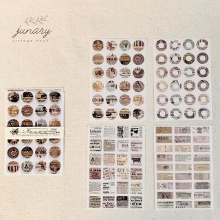 Junarystudio - Set 4 tờ sticker miếng dán washi nhiều kiểu trang trí sổ tay cổ điển vintage journal