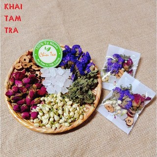 Set 5 gói Trà hoa thảo mộc HTX Vạn An Khai tâm trà thư giãn giảm stress đẹp da dưỡng nhan tự nhiên