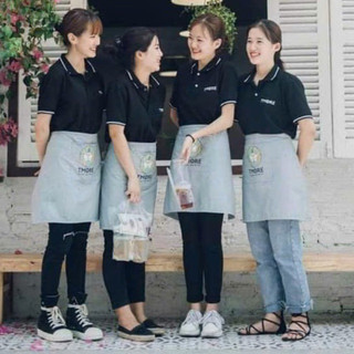 N01 Tạp dề vải kaki cao cấp dáng ngắn : dùng trong nhà hàng, quầy bar, bếp, phục vụ